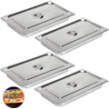 4 Pack 4 Inch Deep Full Size Stainless Steel Hotel Pan with Lid O39702