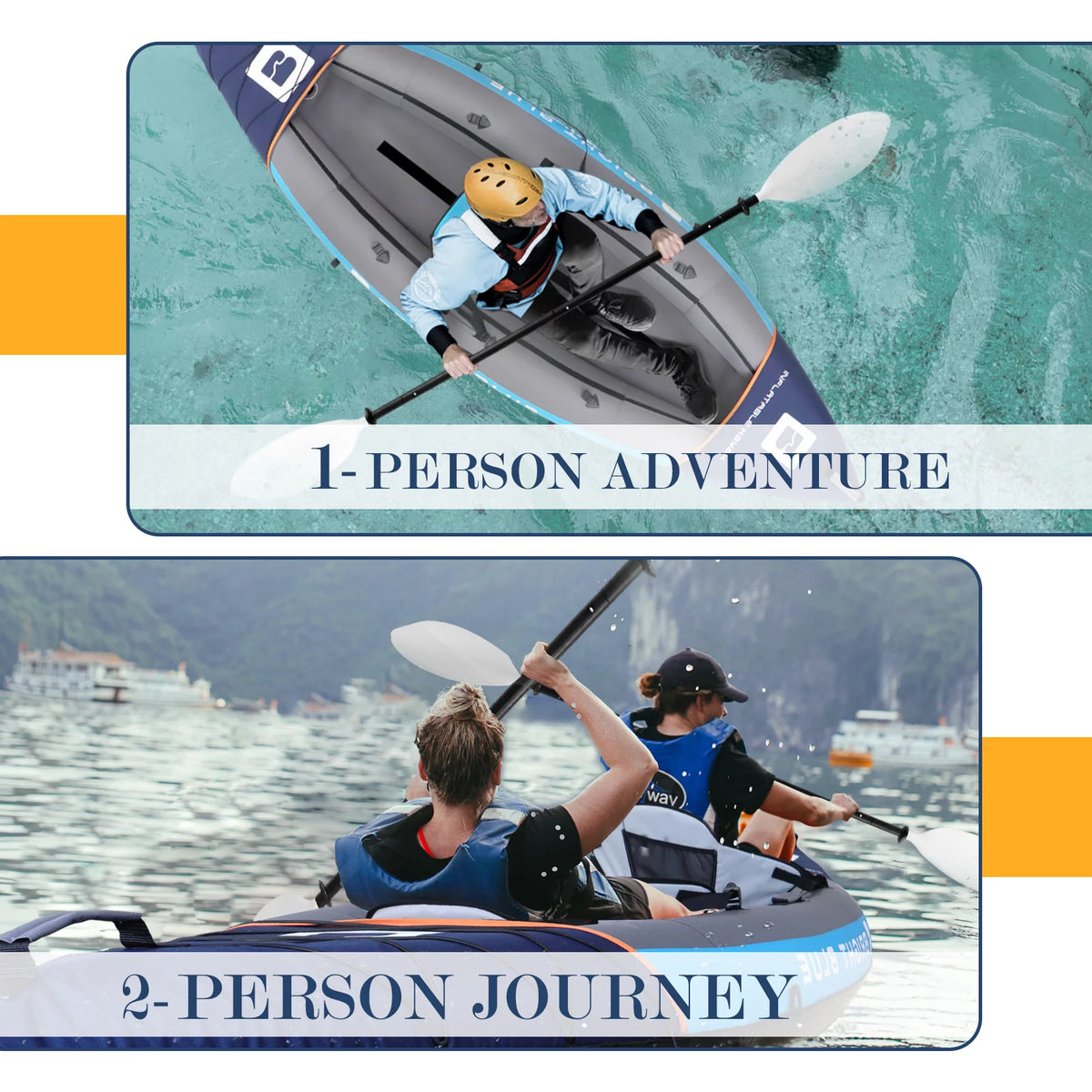 2 Person Inflatable Kayak Blue N916413