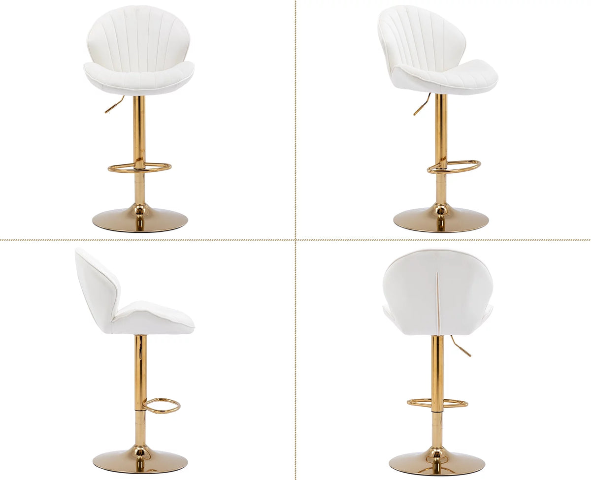 Velvet Upholstered Swivel Bar Stools Set of 2 T44293