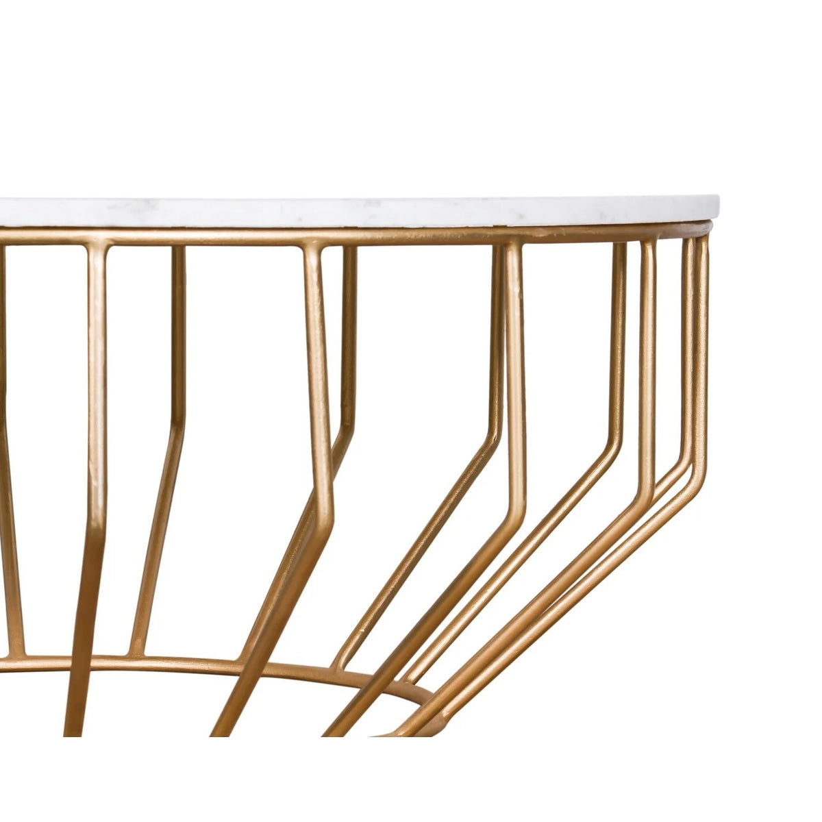 Modern Coffee Table with Real Marble Top and Gold Base R48523