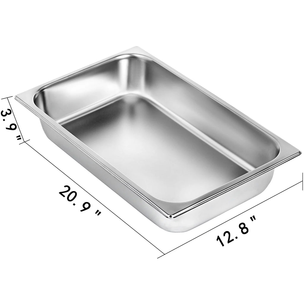 4 Pack 4 Inch Deep Full Size Stainless Steel Hotel Pan with Lid O39702