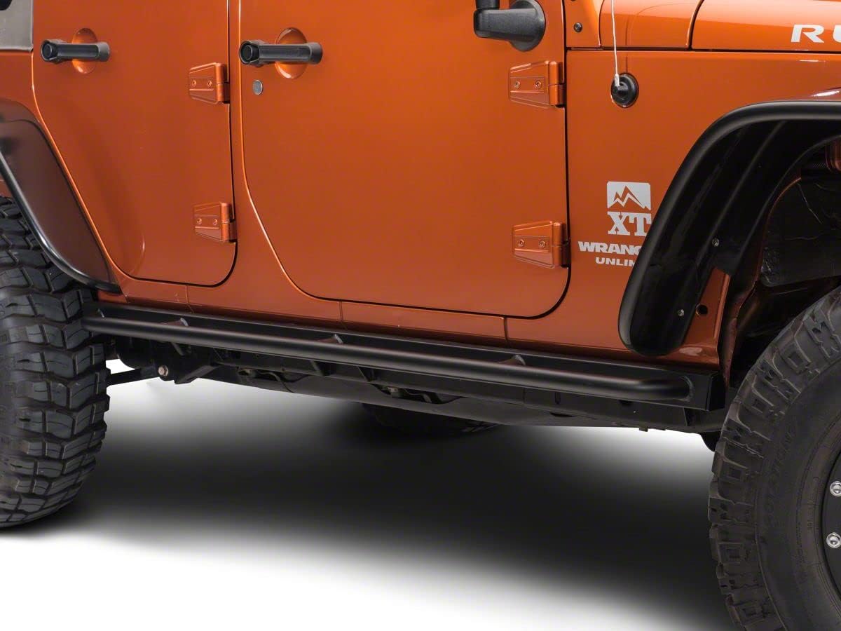 Textured Black Rubi Rails Compatible with 07-18 Jeep Wrangler JK 4-Door B83584