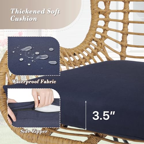 3 Pieces Rattan Outdoor Table and Chairs Set with Cushion D66764