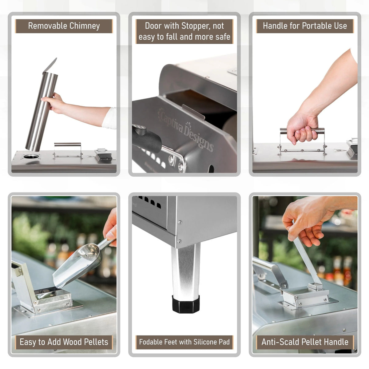 Outdoor Wood Fired & Gas Pizza Oven with Rotatable Pizza Stone C422025