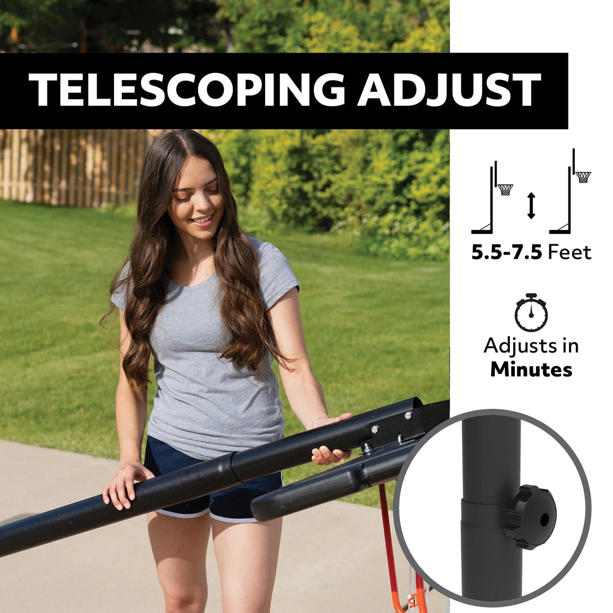 Adjustable Portable Basketball Hoop 44 inch U155155