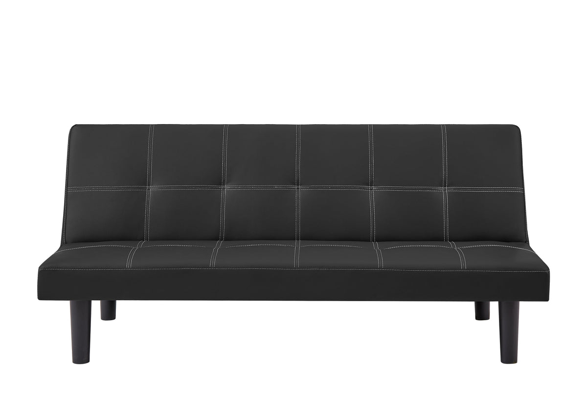 Black PU Convertible Sofa Bed M71558