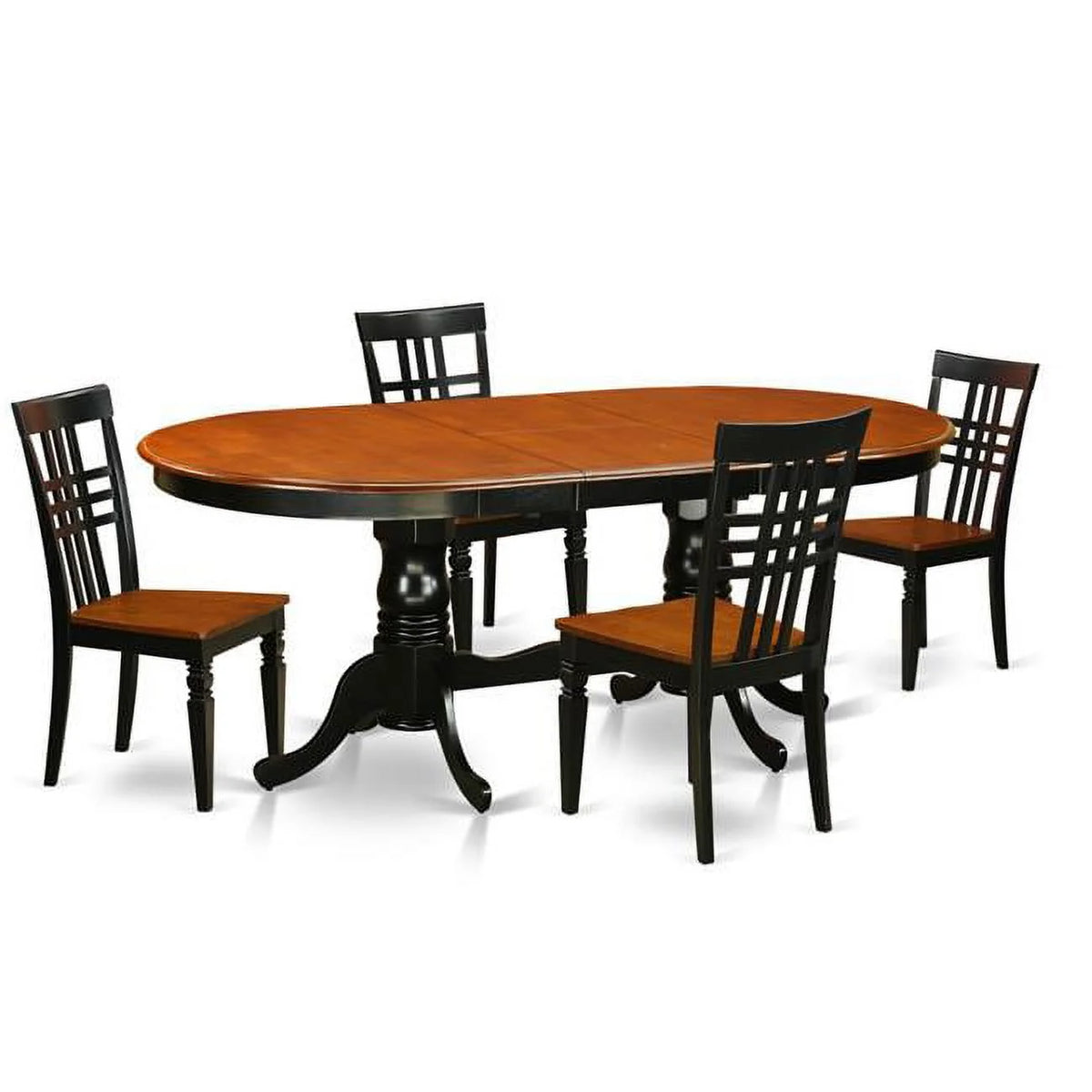 Black Cherry 5 Piece Kitchen Table Set with Four Chairs R57078