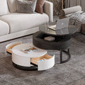 Round Lift-Top Nesting Coffee Table Set with 2 Drawers I770833