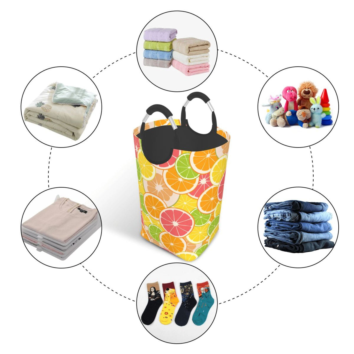 50L Rectangular Waterproof Foldable Laundry Basket V55737
