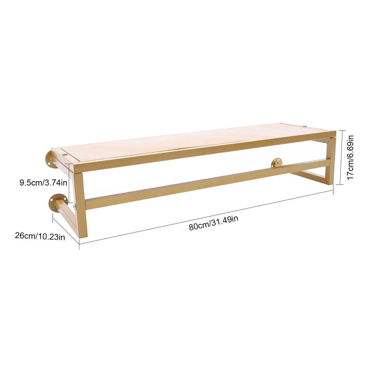 Gold Vintage Wall Mounted Clothes Rod Rack G25159