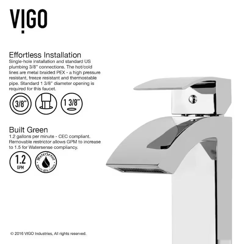 Single Handle Bathroom Vessel Faucet in Chrome R174440