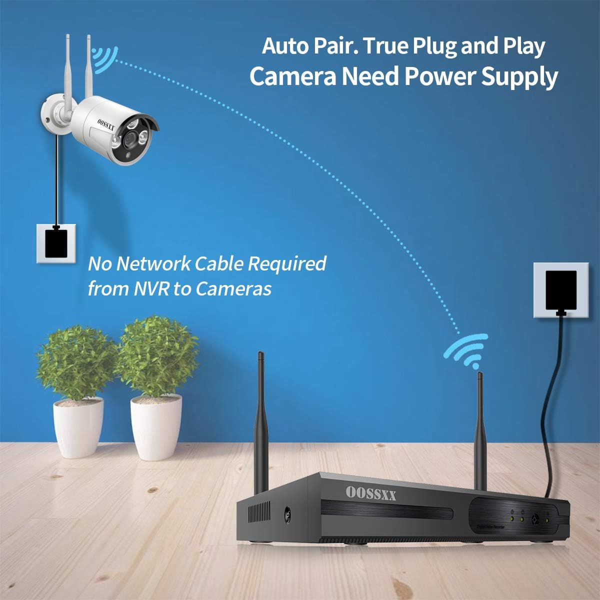 2K 3.0MP Wireless Security Camera System, 8 Channel NVR with 4TB HDD C2520