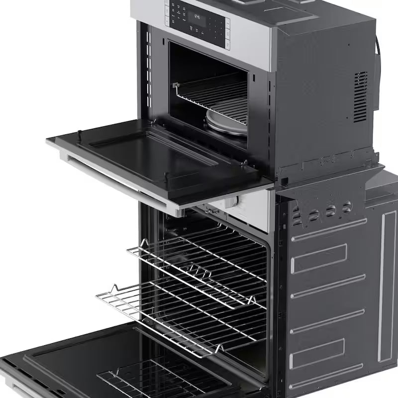 30 in. Double Electric Convection Wall Oven Microwave Stainless Steel E664