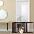 3 Panel Brown Wooden Freestanding Pet Gate E6356