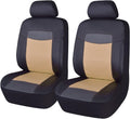 Black Leather Car Seat Covers Full Set Pack of 2 F944043