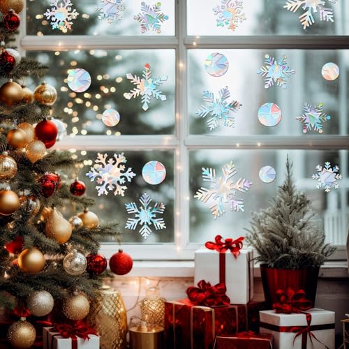 236 Pcs Christmas Snowflake Window Clings V78152