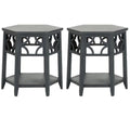 Wood Hexagon End Table Set of 2 A725663