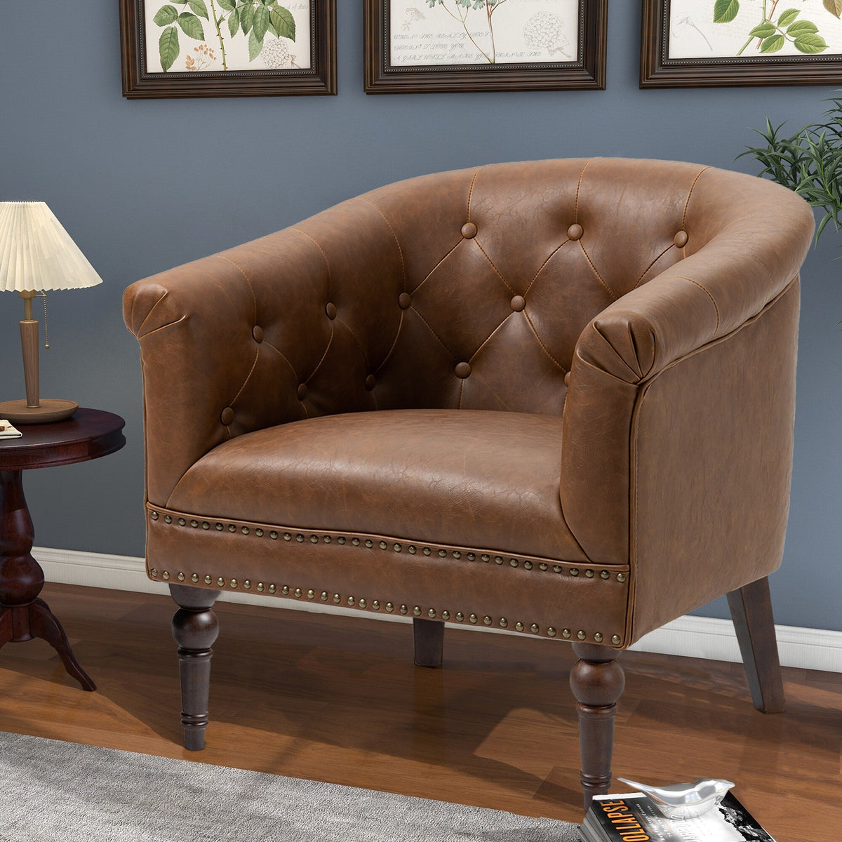 PU Leather Tufted Armchair X132759