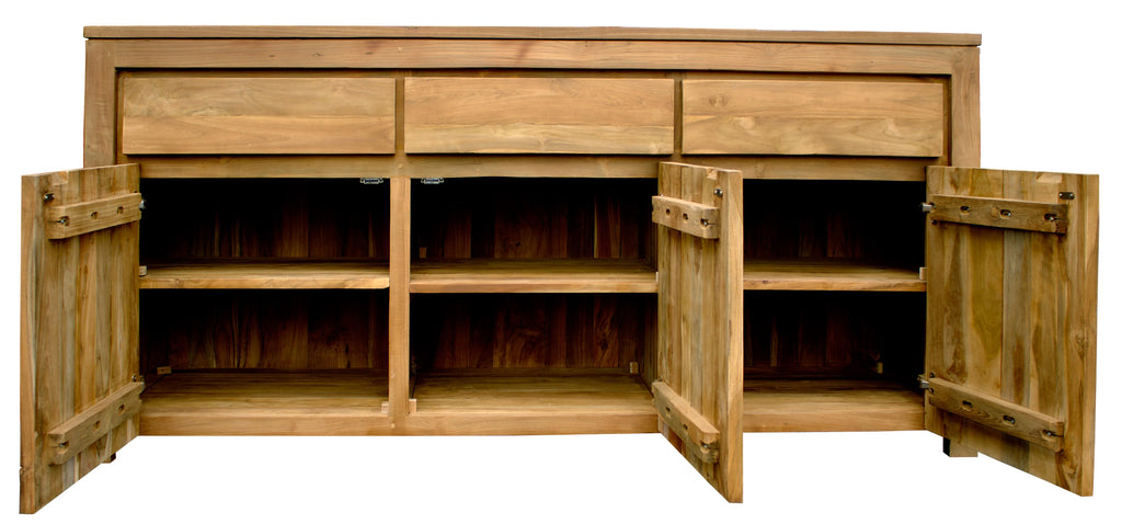 Recycled Teak Wood Buffet with 3 Doors and 3 Drawers E73984