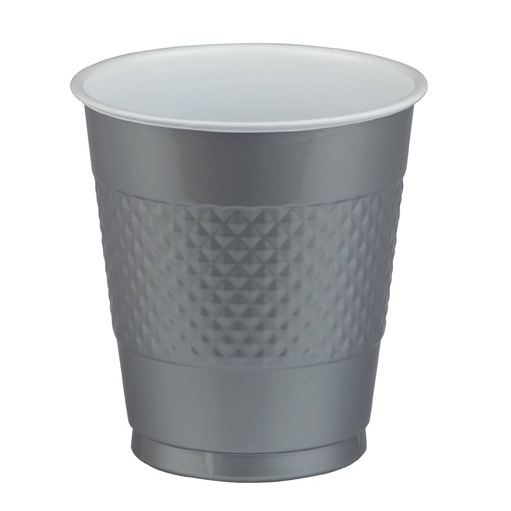 200 Bulk Plastic Cups 12 oz Silver O752860
