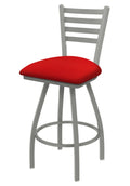 Swivel Counter Stool with Anodized Nickel Finish and Canter Red Seat J78605