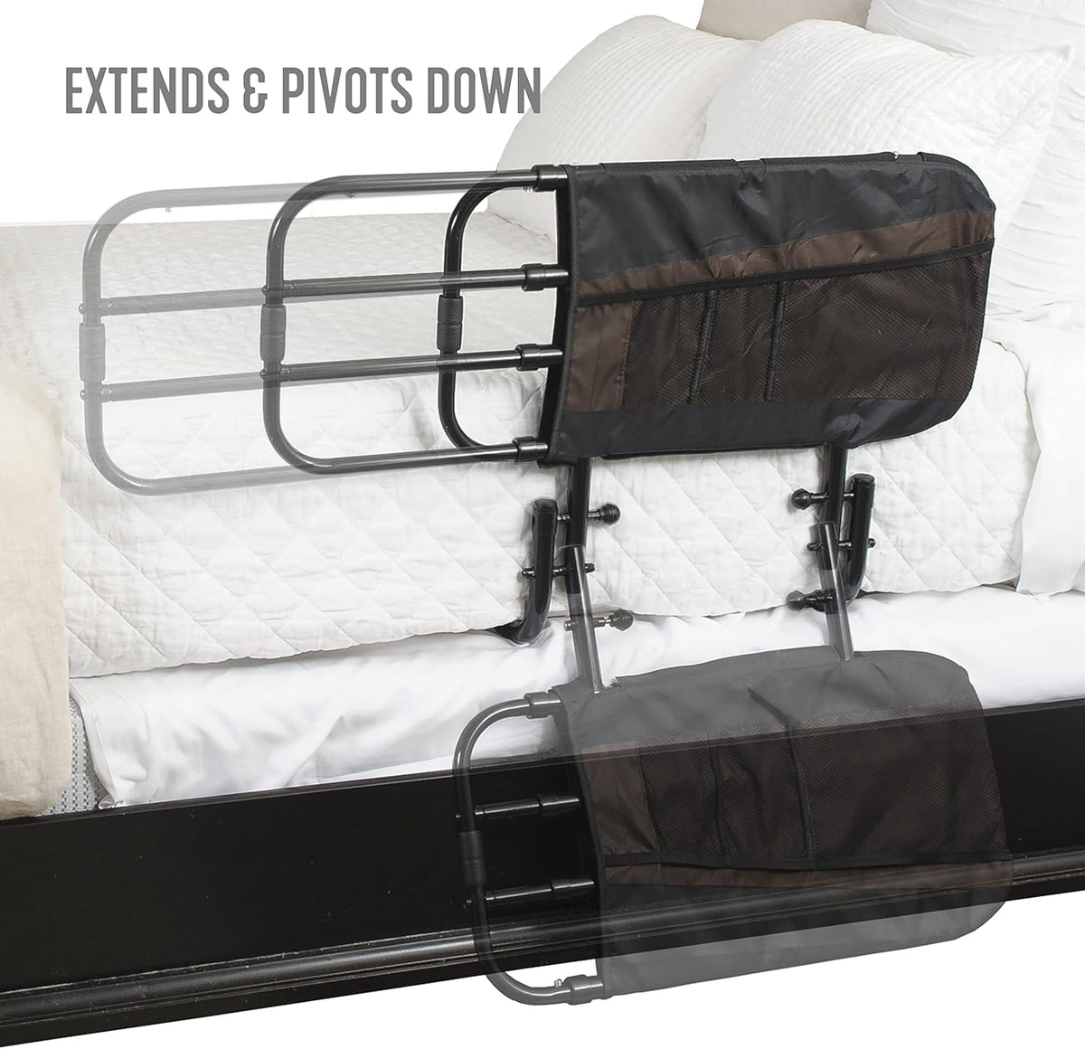 Adjustable Bed Rail with Organizer Pouch Z683