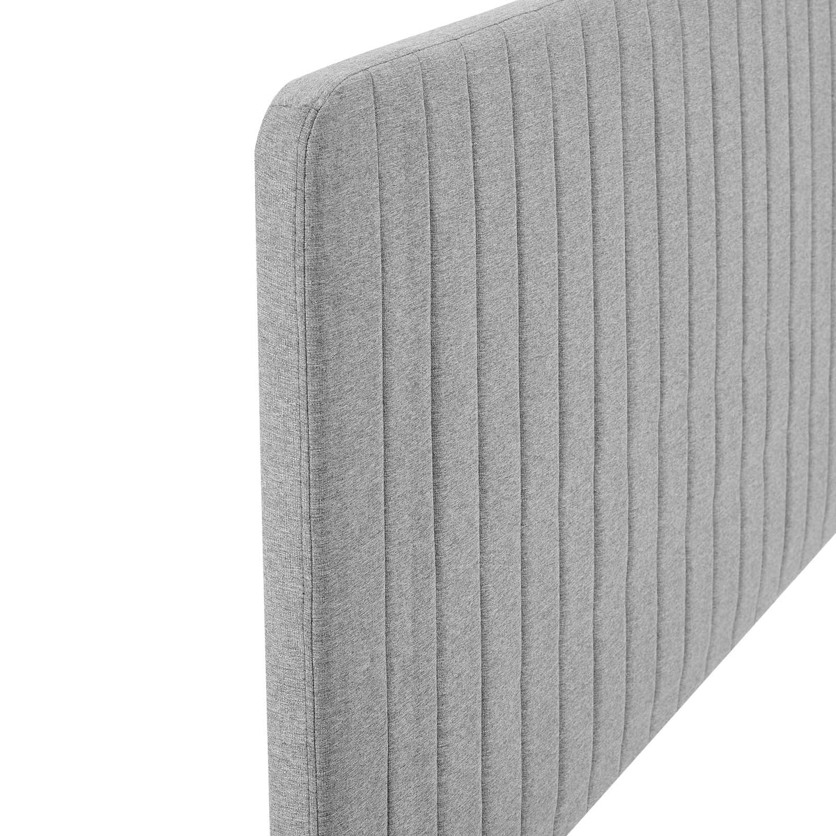 Light Gray Tufted Upholstered Fabric King Headboard B253