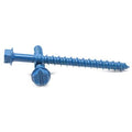 3/16 inch x 1 1/4 inch Concrete Screw Slotted Hex Washer Head Low Carbon Steel Blue Polymer Pk 3000 R918