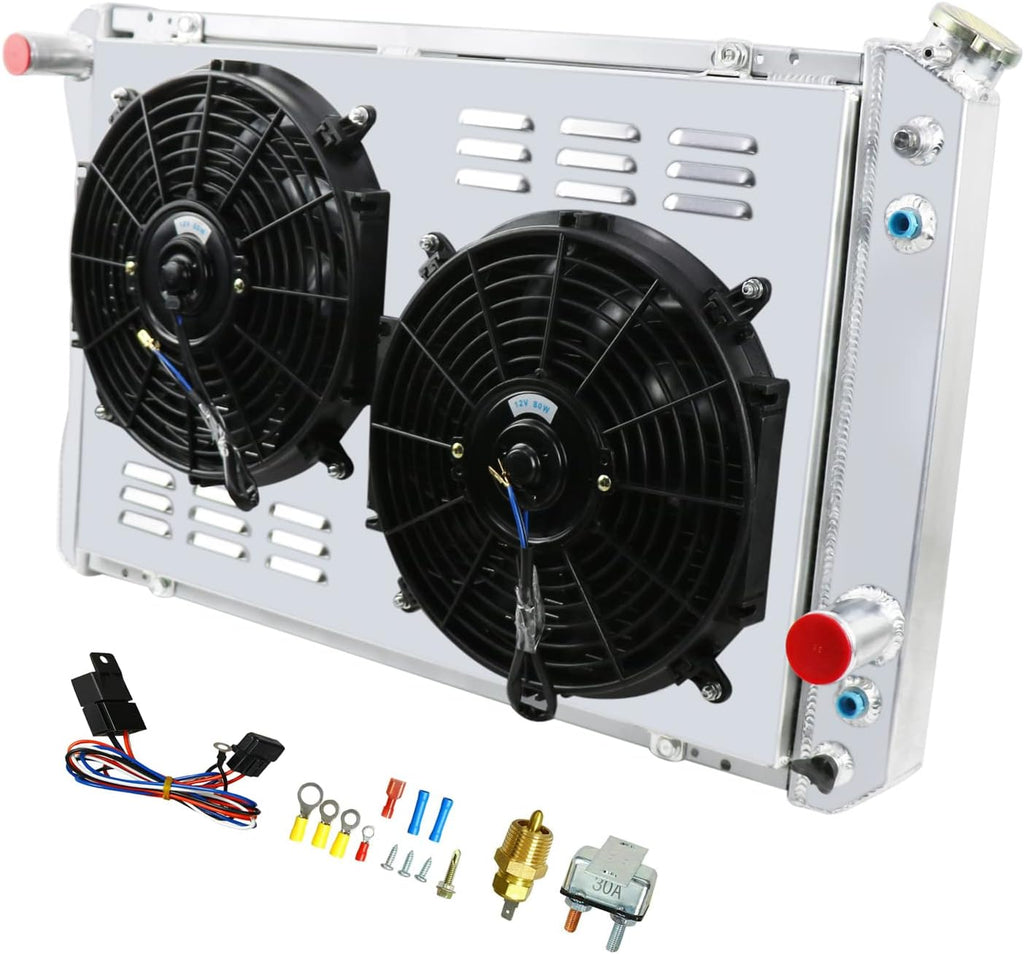 All Aluminum 3 Core Radiator with Shroud Fan Relay R83087