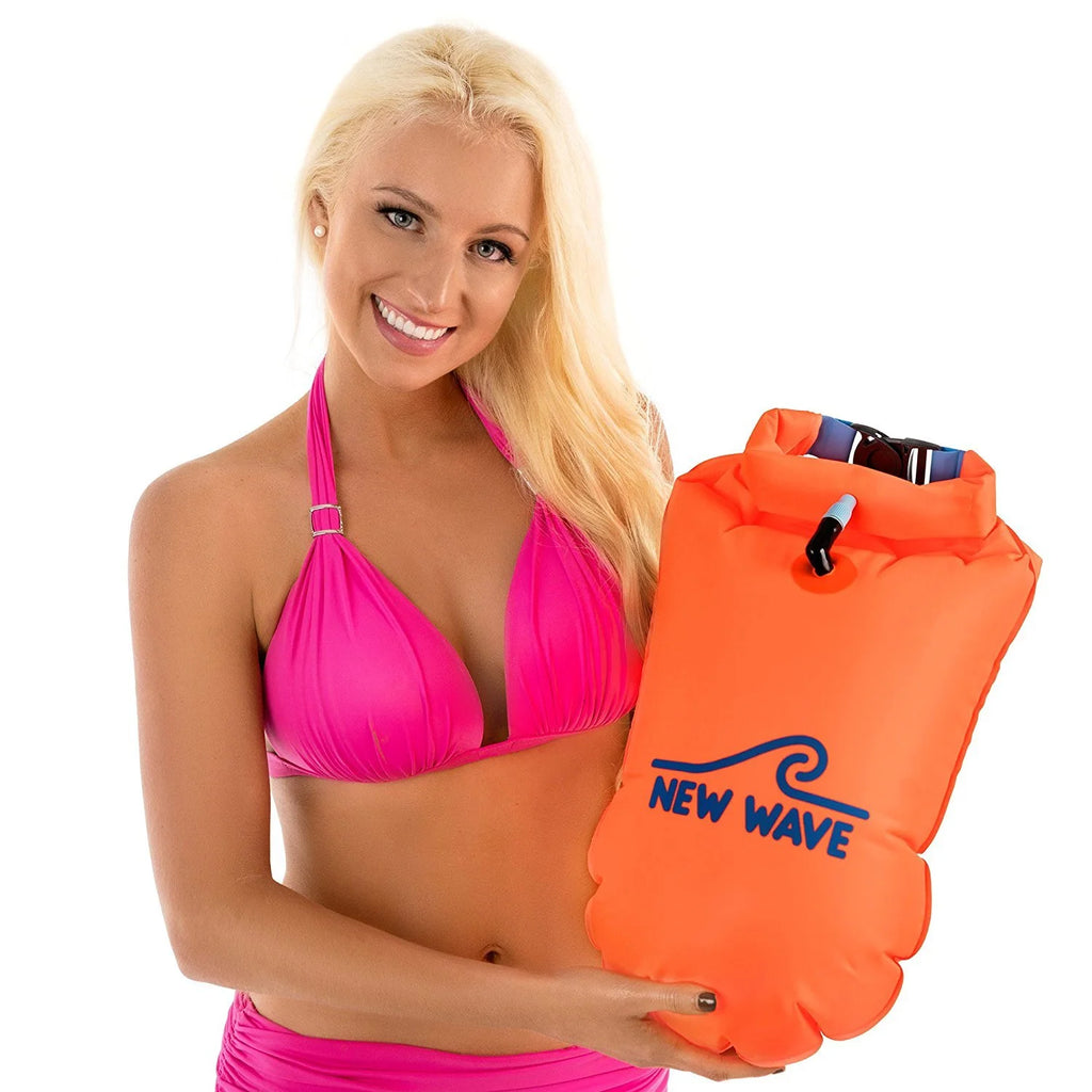 Swim Buoy Drybag for Open Water Swimmers, 20 Liter Orange PVC F876727