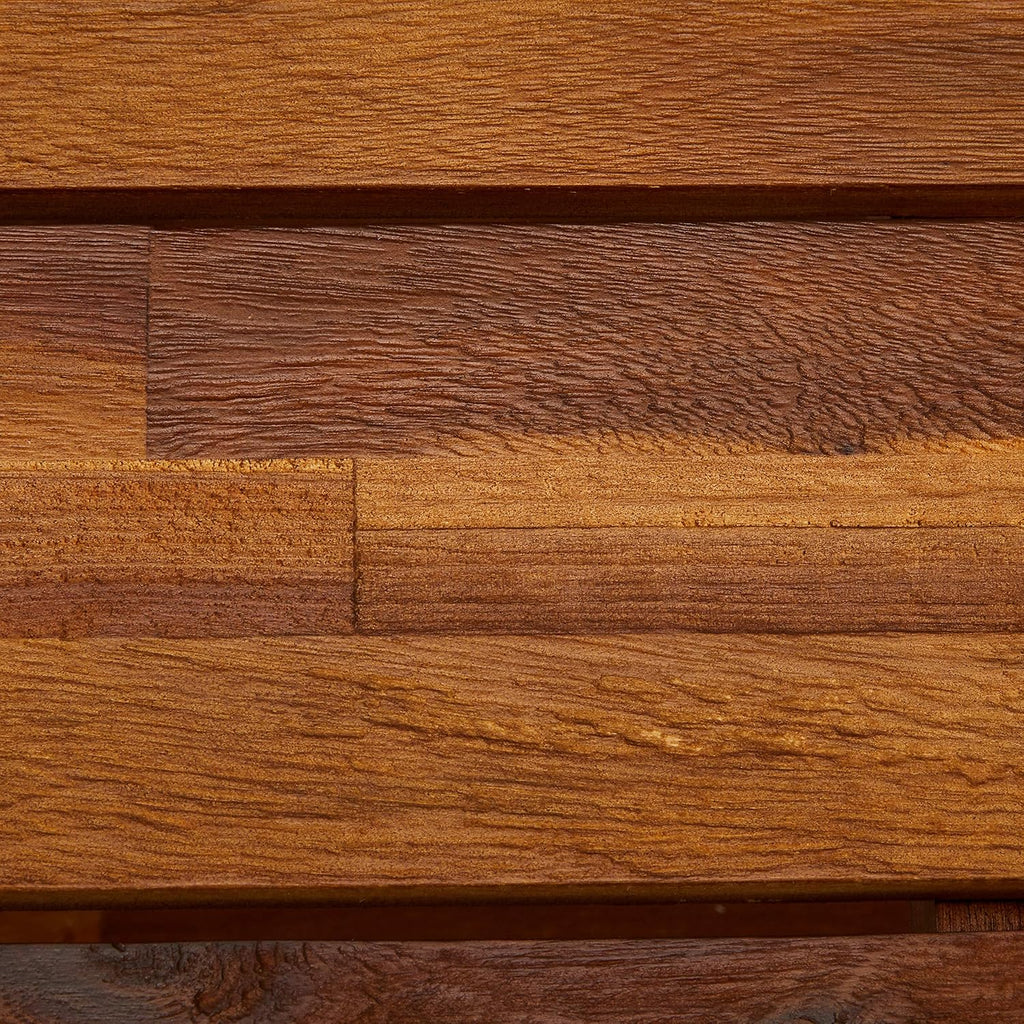 Teak Finish Acacia Wood Bench with Shelf T3771