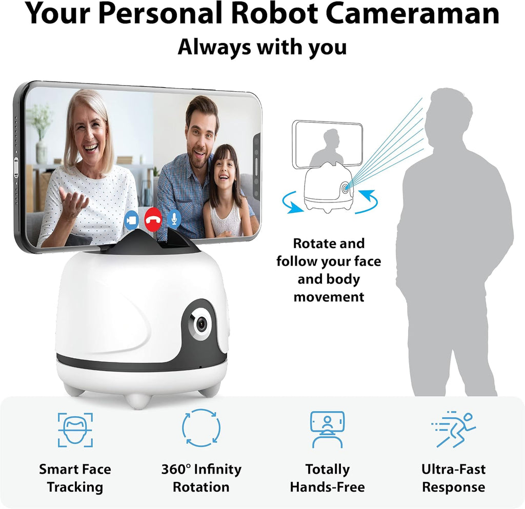 Face & Motion Tracking Phone Holder, 360° Rotation, Pack of 2 M979510