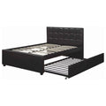Twin Bed with Trundle Tufted Headboard Y43078