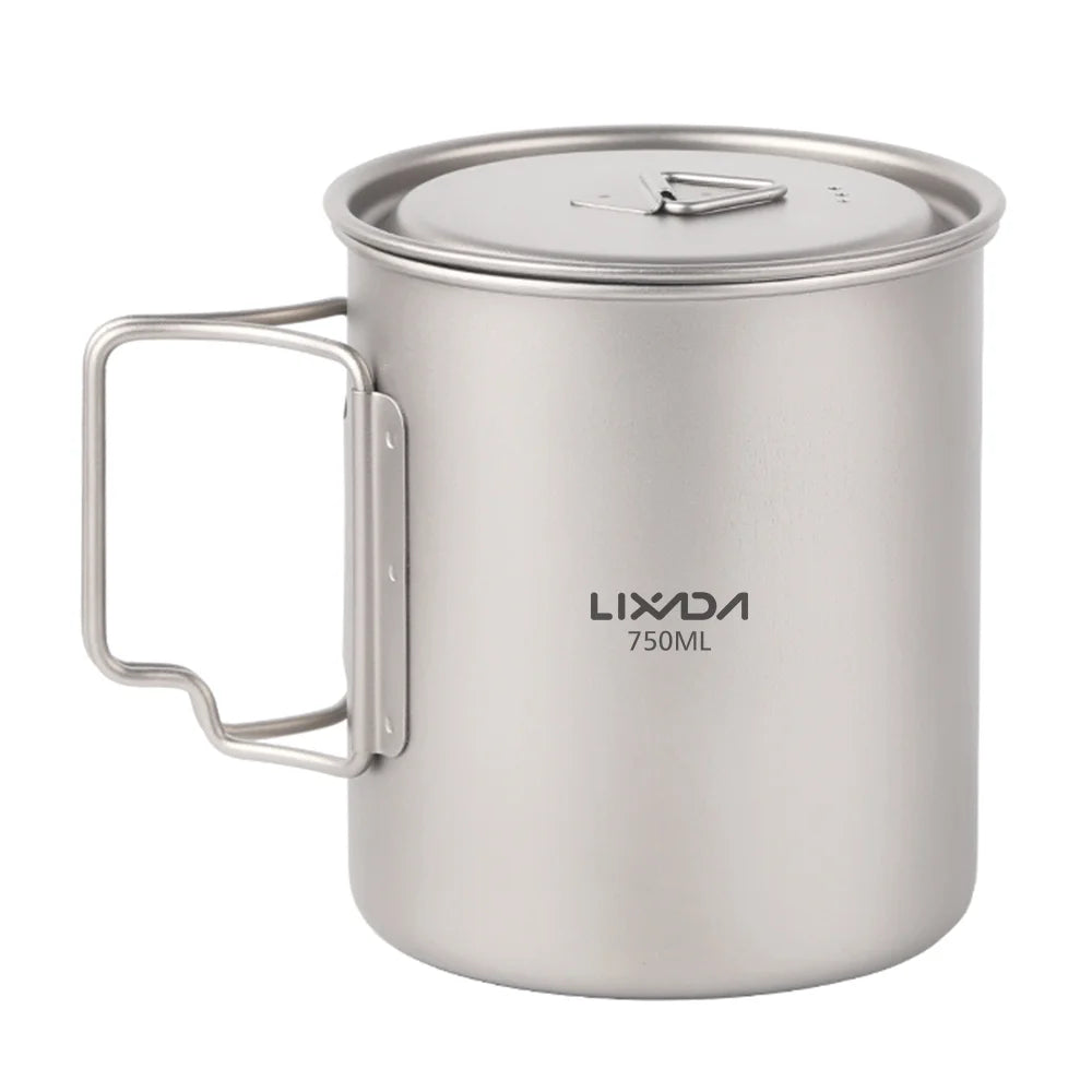 1L Titanium Camping Water Bottle with 750ml Cup N138