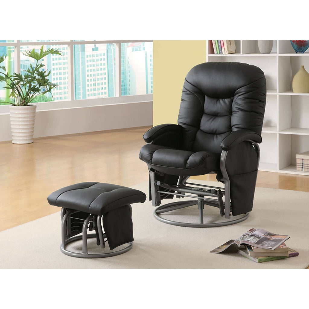 Black Glider and Ottoman N718