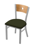 Medium Back Chair with Anodized Nickel Finish and Pine Seat M333