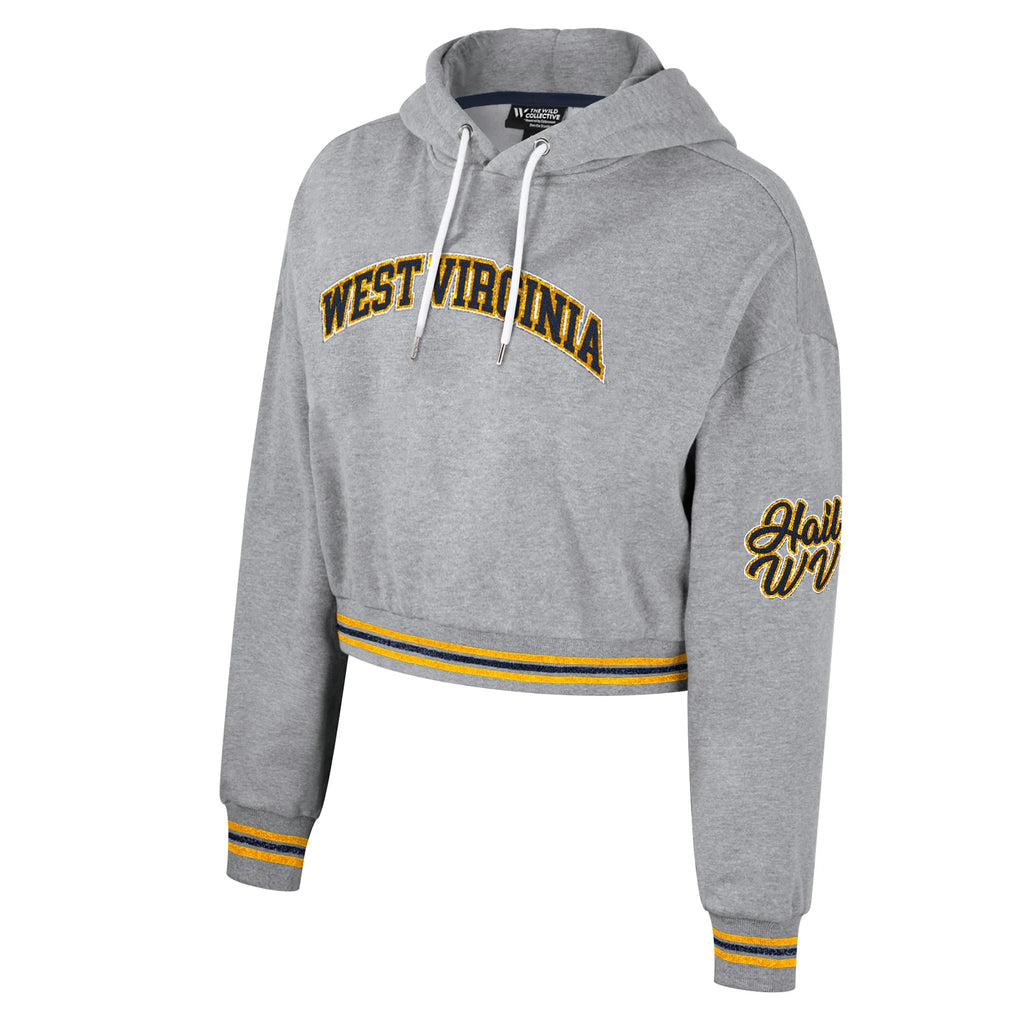 Heather Gray Cropped Pullover Hoodie O132126
