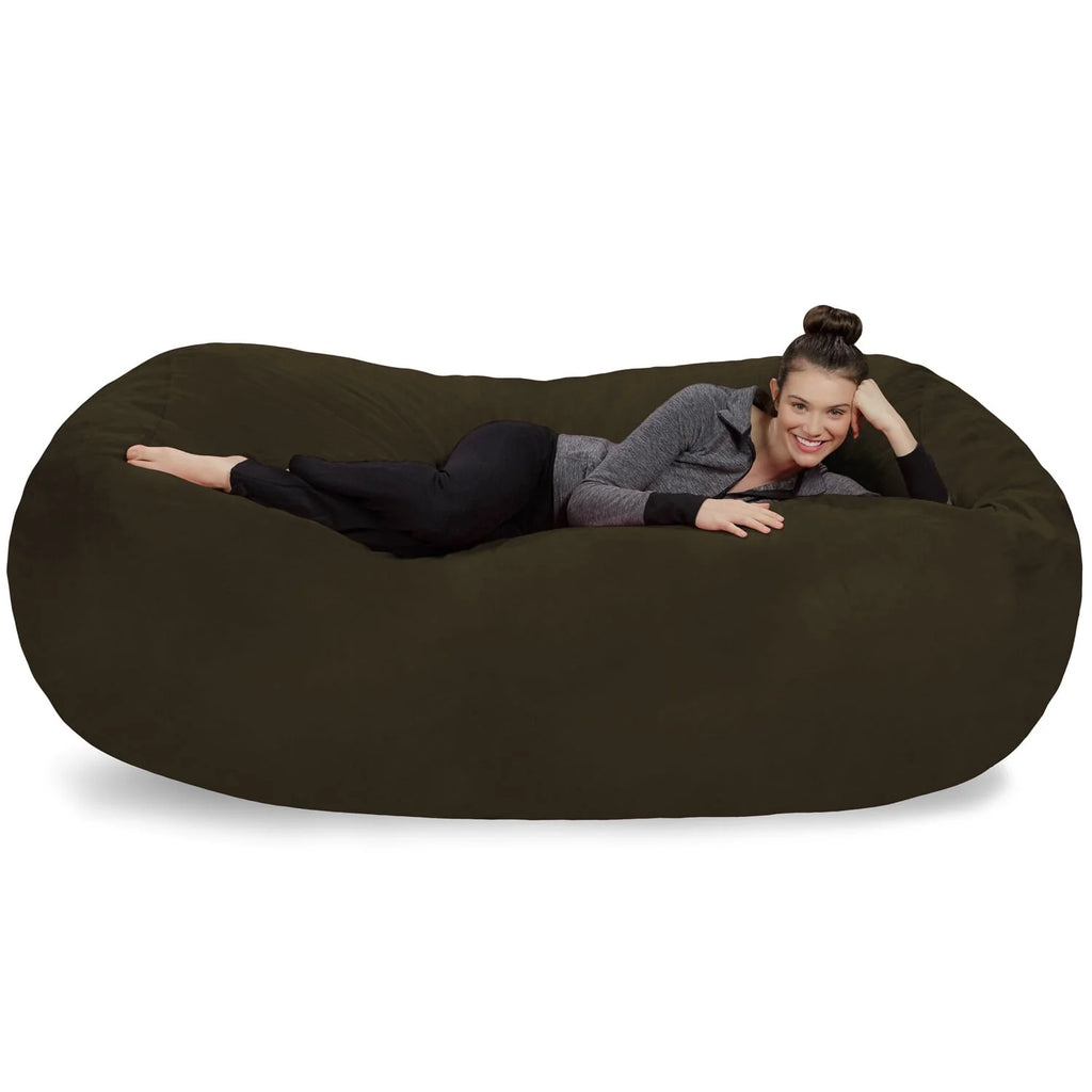 Charcoal 7.5 ft Memory Foam Bean Bag Chair Q41064