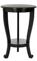 Distressed Black Pedestal Side Table A608