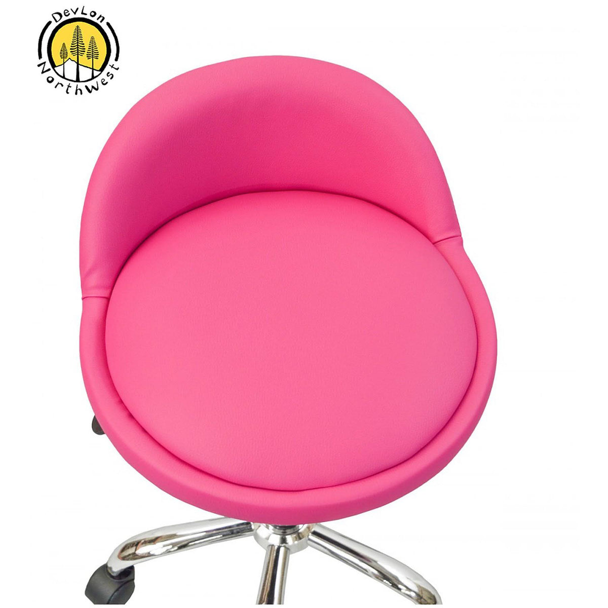 Pink Salon Stool with Back Rest V4614