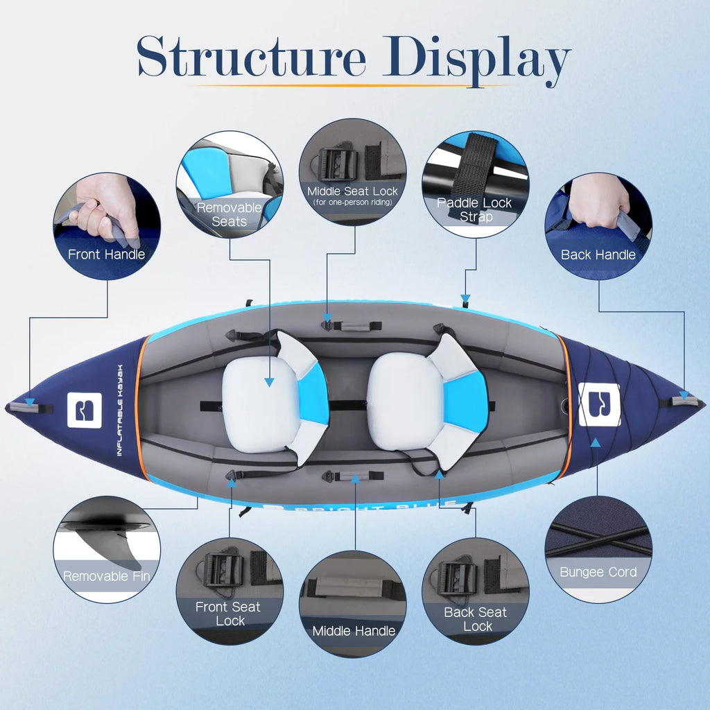 2 Person Inflatable Kayak Blue N916413