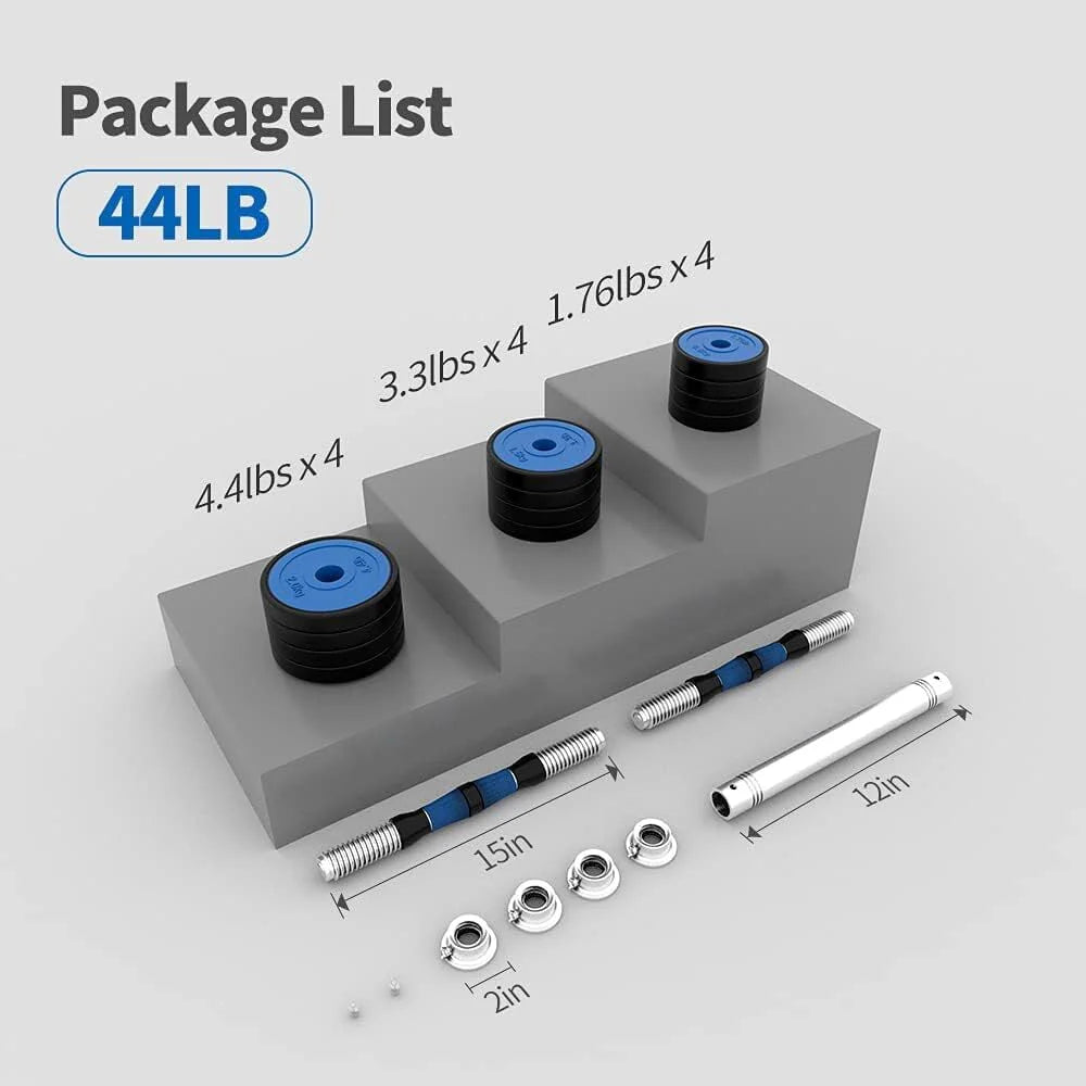 Adjustable 44lbs Dumbbells Barbell Set G800