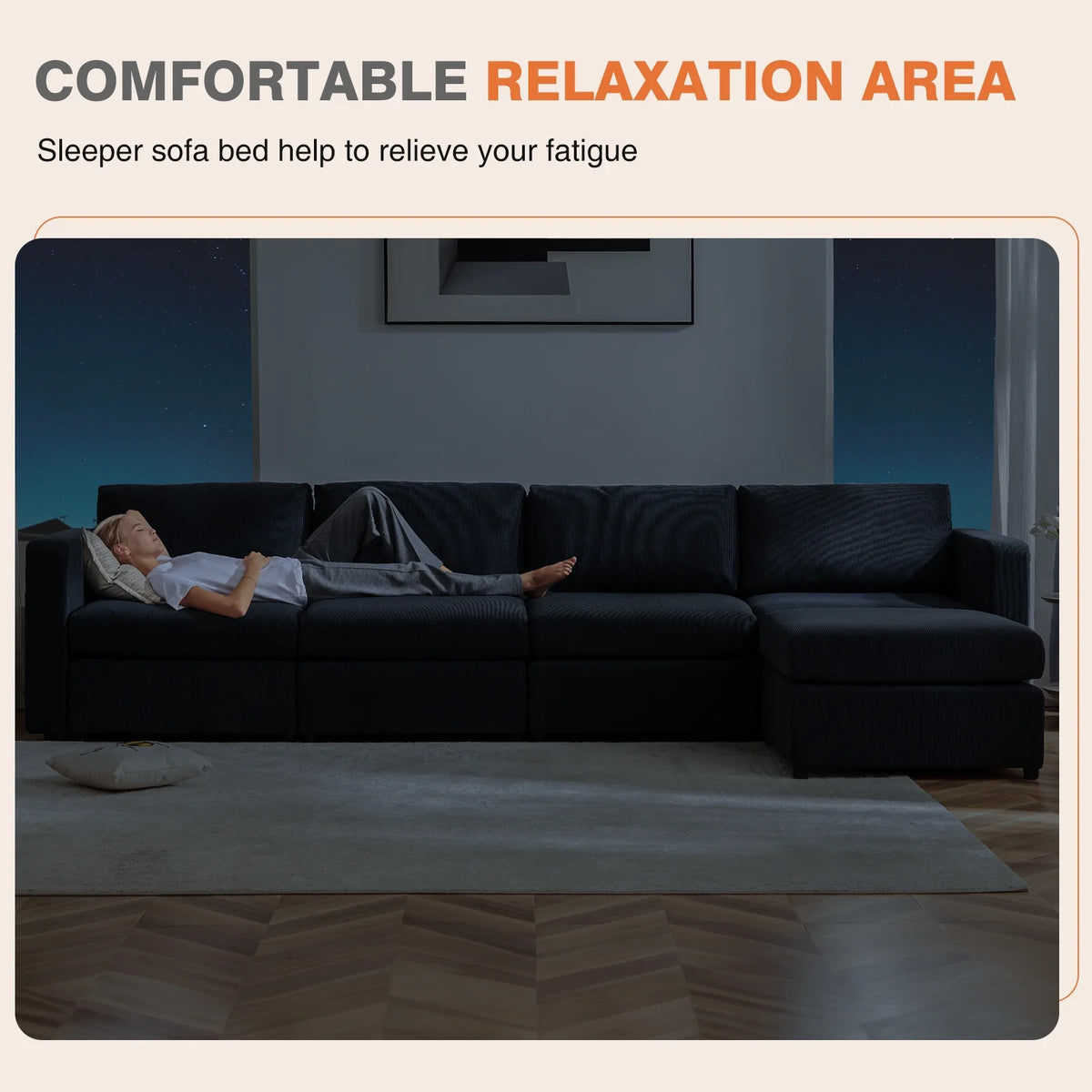 Dark Grey 5 Seat L Shaped Sectional Sofa F176