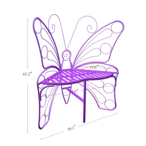 Black Metal Butterfly Outdoor Bench S530017