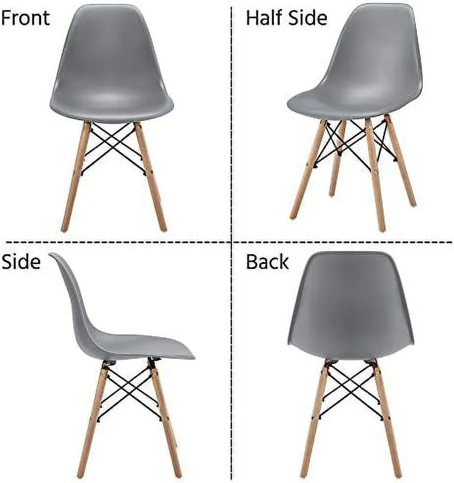 Light Gray Dining Chairs with Metal Wires and Wood Legs H38801