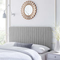 Light Gray Tufted Upholstered Fabric King Headboard B253