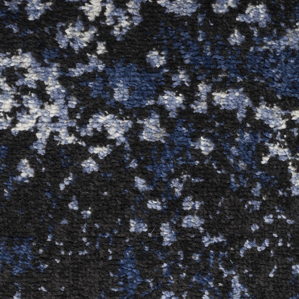 Light Blue Black Round Area Rug Z1821
