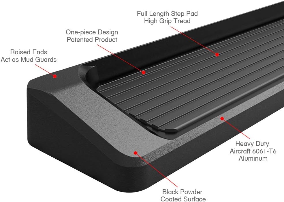 6in Black Running Boards R60757