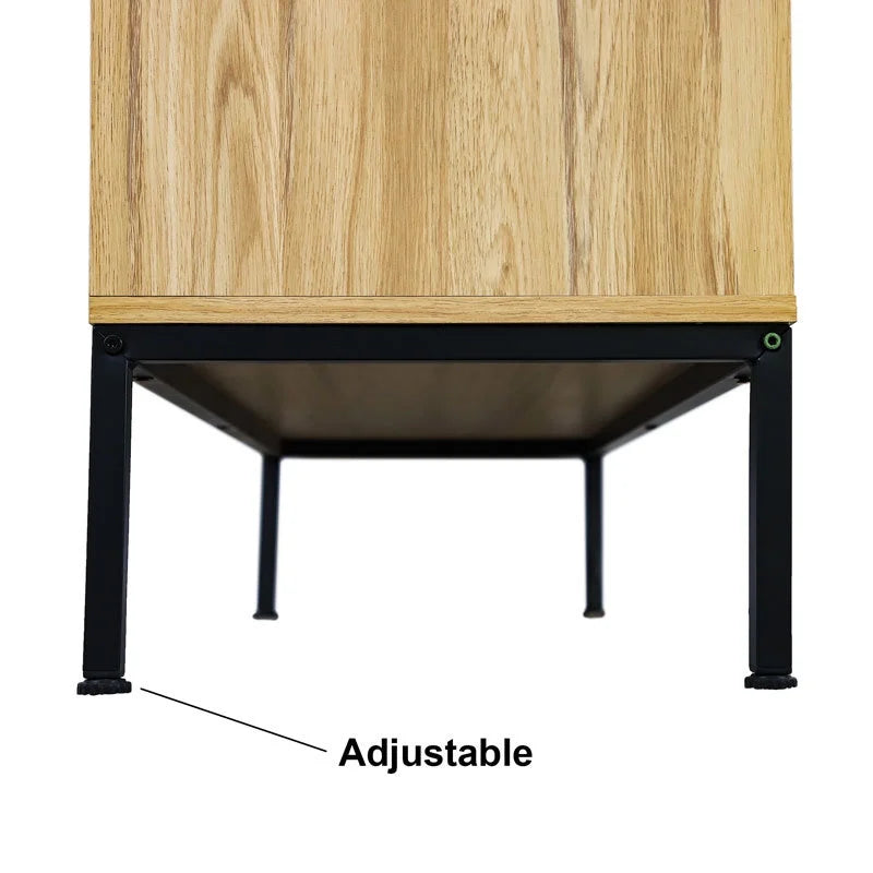 Modern Sideboard Buffet with Wavy Grain Doors A67072